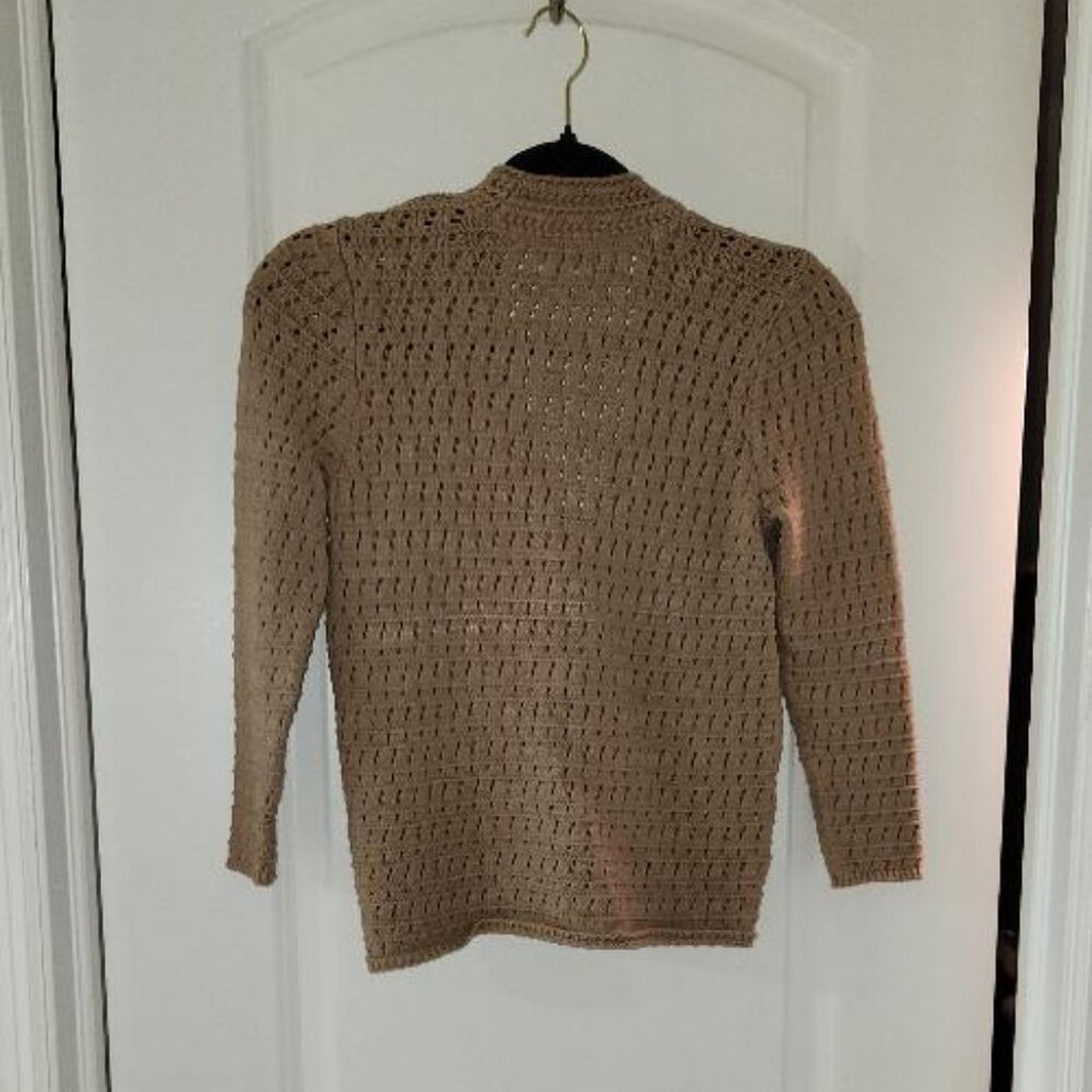LOFT Tan Cardigan Sweater with textured Knit XS - Picture 2 of 4